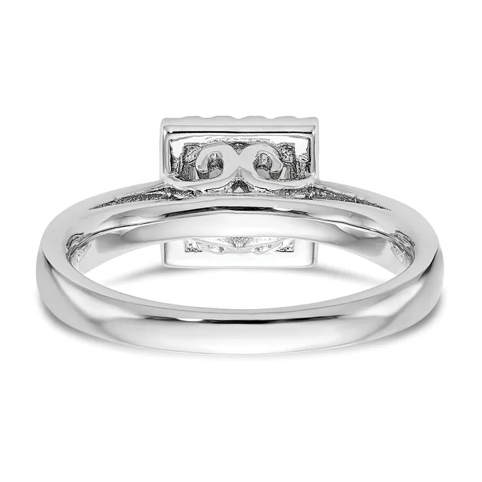 Rings Goldiacom 14k White Gold Princess Halo Simulated Diamond Engagement Ring