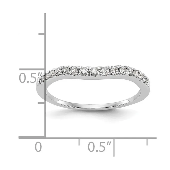 Rings Goldiacom 14K White Gold Real Diamond Wedding Band