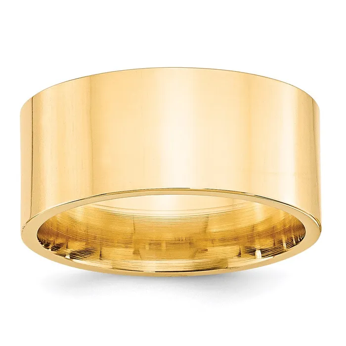 Rings Goldia Solid 10K Yellow Gold 10mm Standard Flat Comfort Fit MensWomens Wedding Band Ring Size 65