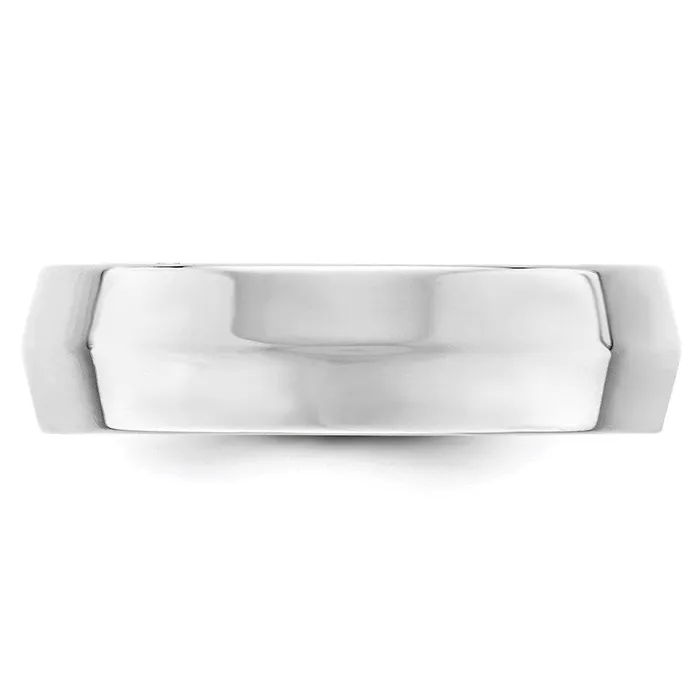 Rings Goldia Solid 14K White Gold 6mm Knife Edge Comfort Fit MensWomens Wedding Band Ring Size 65