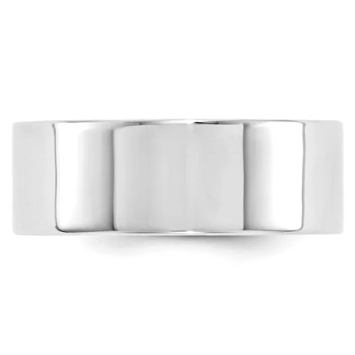 Rings Goldia Solid 14K White Gold 8mm Standard Flat Comfort Fit MensWomens Wedding Band Ring Size 6
