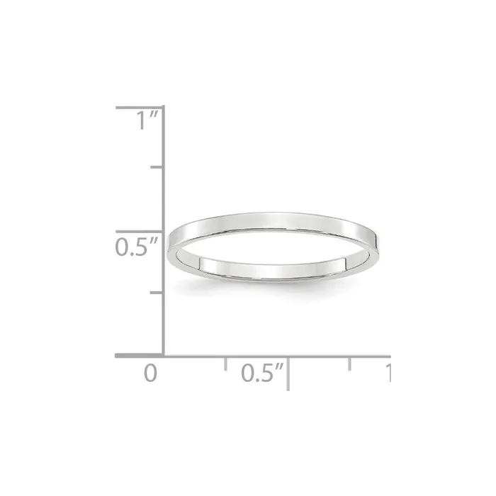 Rings Goldia Solid 18K White Gold 2mm Light Weight Flat MensWomens Wedding Band Ring Size 6