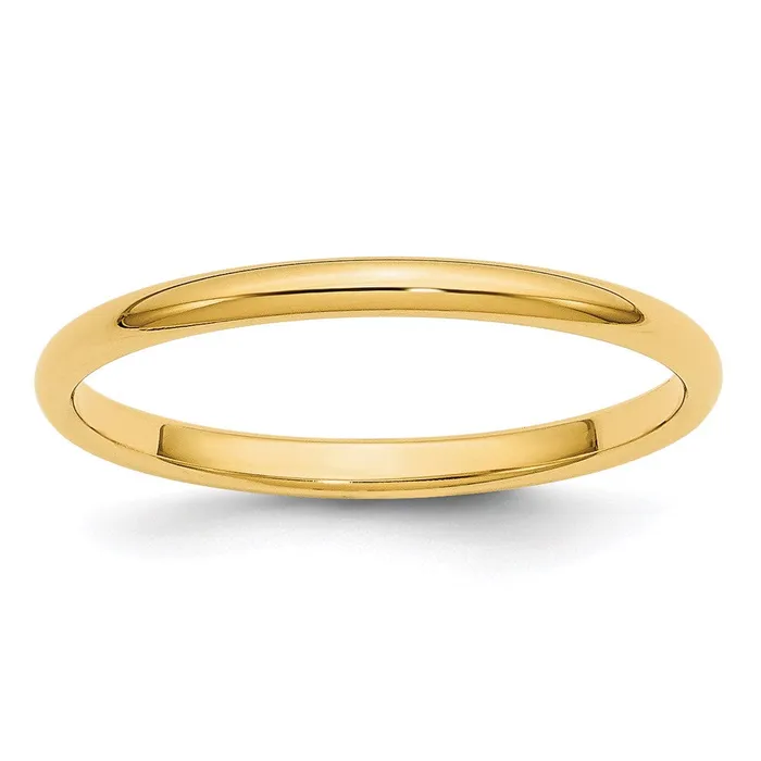 Rings Goldia Solid 18K Yellow Gold 2mm Half Round MensWomens Wedding Band Ring Size 9