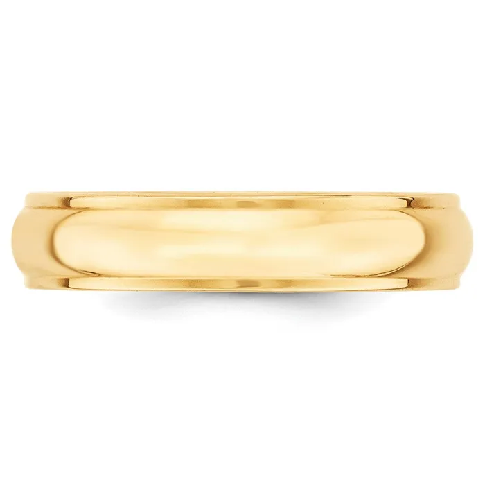 Rings Goldia Solid 18K Yellow Gold 5mm Half Round with Edge MensWomens Wedding Band Ring Size 45