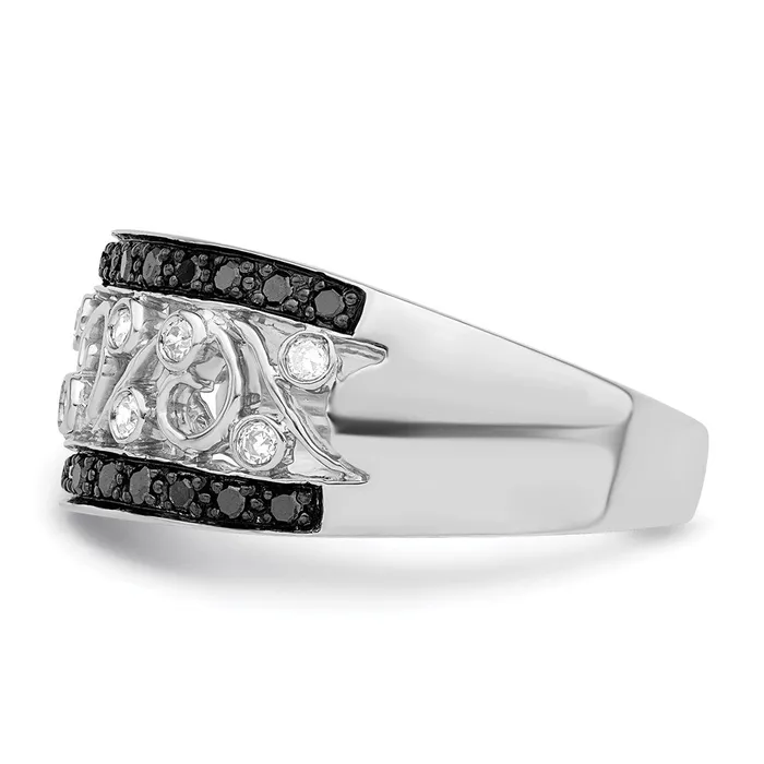 Rings Goldia Sterling Silver Rhodium Plated Black u0026 White Diamond Ring