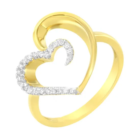 Rings JMS always Original Haus of Brilliance 14K Yellow Gold 110 ctw Diamond Heart Shape Ring KL I1I2