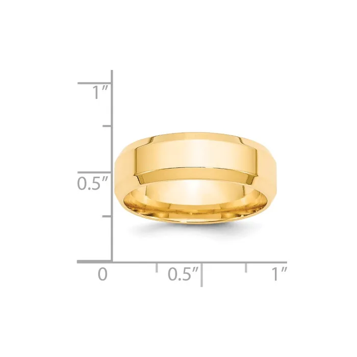 Rings Solid 14K Yellow Gold 7mm Bevel Edge Comfort Fit MensWomens Wedding Band Ring Size 11 Goldia Rings Solid 14K Yellow Gold 7mm Bevel Edge Comfort Fit MensWomens Wedding Band Ring Size 11 Goldia