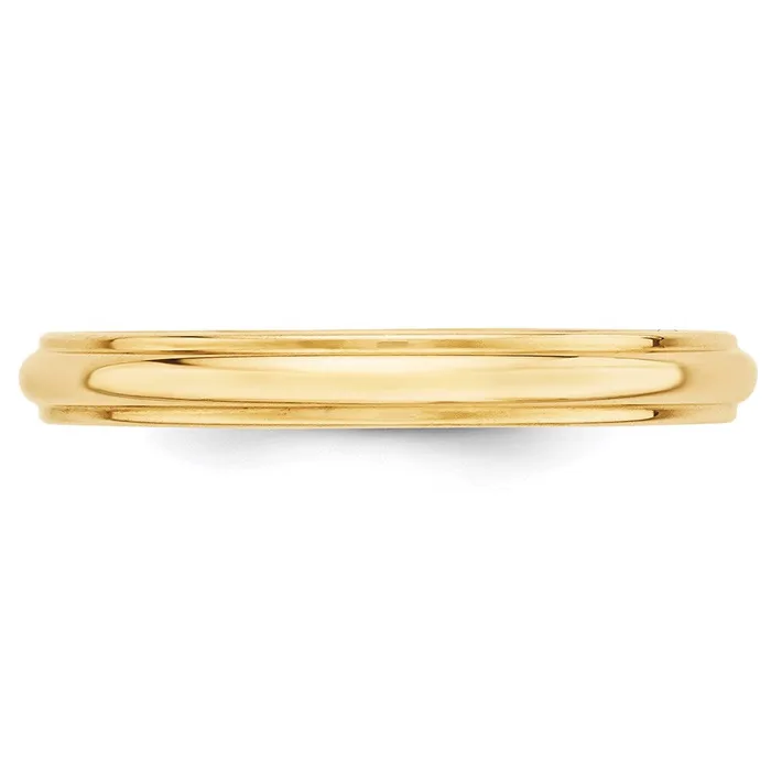 Solid 10K Yellow Gold 3mm Half Round with Edge MensWomens Wedding Band Ring Size 11 Goldia Rings