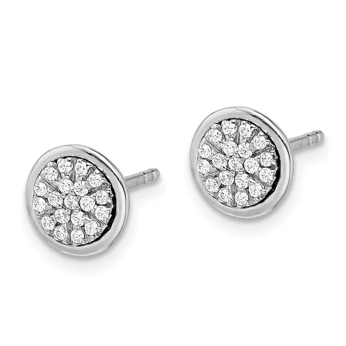 Solid 14k White Gold Simulated CZ Cluster Post Earrings Goldia Earrings Solid 14k White Gold Simulated CZ Cluster Post Earrings Goldia Earrings