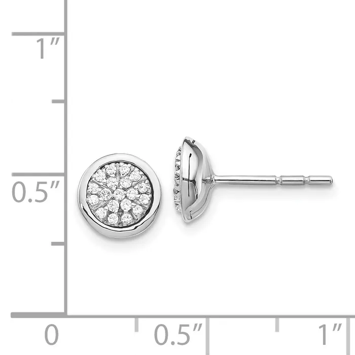 Solid 14k White Gold Simulated CZ Cluster Post Earrings Goldia Earrings Solid 14k White Gold Simulated CZ Cluster Post Earrings Goldia Earrings
