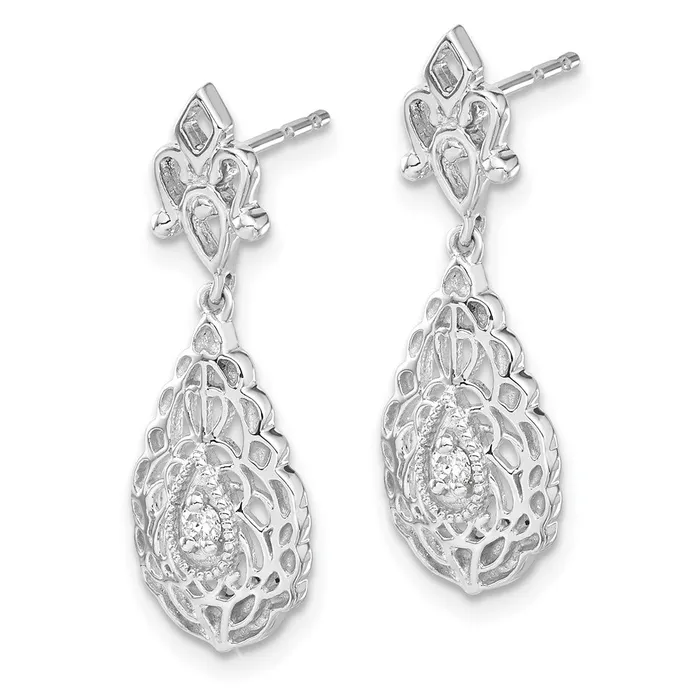 Solid 14k White Gold Simulated CZ Teardrop Vintage Post Earrings Goldia Earrings Solid 14k White Gold Simulated CZ Teardrop Vintage Post Earrings Goldia Earrings