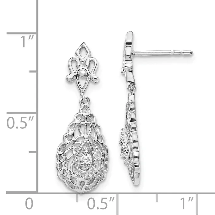 Solid 14k White Gold Simulated CZ Teardrop Vintage Post Earrings Goldia Earrings Solid 14k White Gold Simulated CZ Teardrop Vintage Post Earrings Goldia Earrings