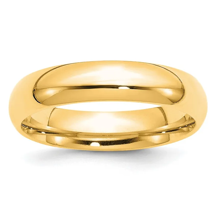 Solid 14K Yellow Gold 5mm Comfort Fit MensWomens Wedding Band Ring Size 9 Goldia Rings