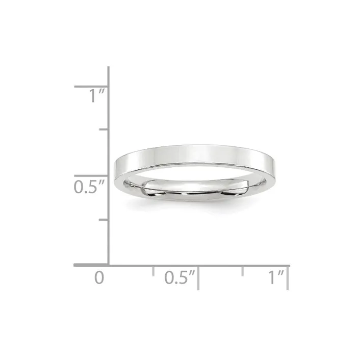 Solid 18K White Gold 3mm Standard Flat Comfort Fit MensWomens Wedding Band Ring Size 8 Goldia Rings Solid 18K White Gold 3mm Standard Flat Comfort Fit MensWomens Wedding Band Ring Size 8 Goldia Rings