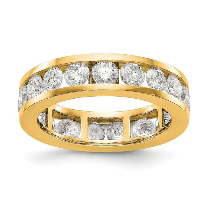 Solid Real 14k Polished 3ct Channel Set CZ Eternity Wedding Band Ring Goldia Rings Solid Real 14k Polished 3ct Channel Set CZ Eternity Wedding Band Ring Goldia Rings