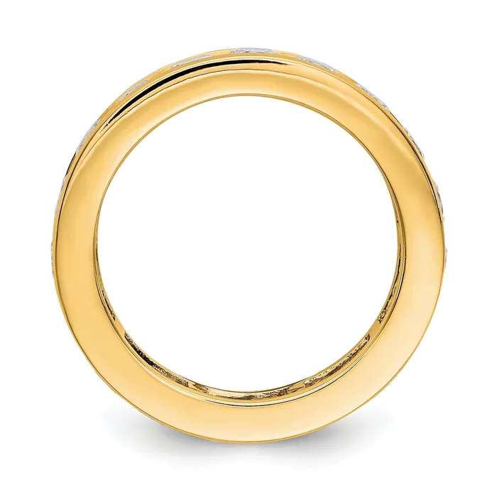Solid Real 14k Polished 3ct Channel Set CZ Eternity Wedding Band Ring Goldia Rings