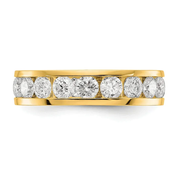 Solid Real 14k Polished 3ct Channel Set CZ Eternity Wedding Band Ring Goldia Rings