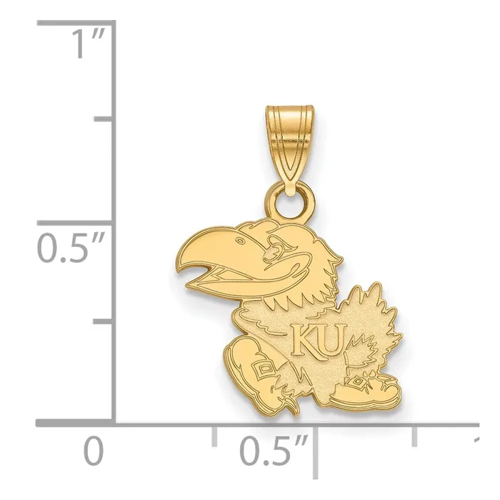 10K Yellow Gold University of Kansas Small Pendant TreasureFineJewelers Necklaces