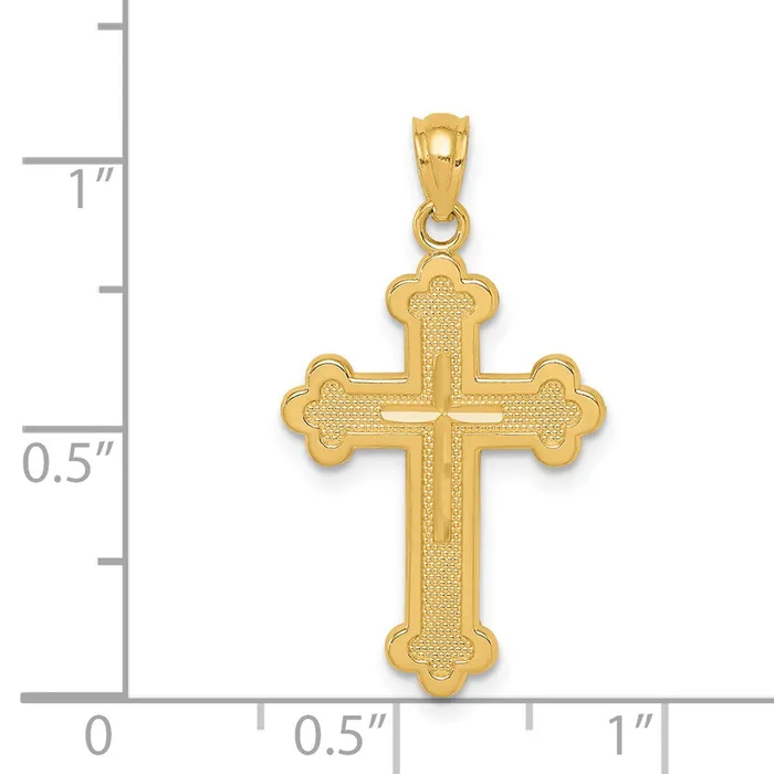 14k Budded Cross Pendant TreasureFineJewelers Necklaces