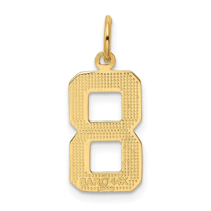 14k Medium Polished Number 8 Charm TreasureFineJewelers Charm Necklaces