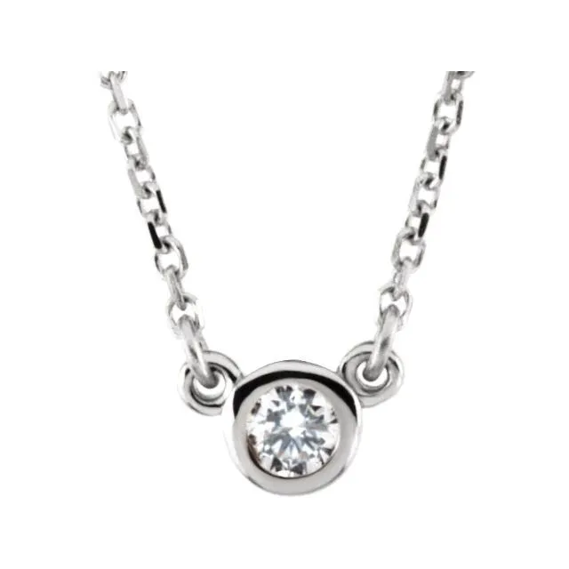 14K White Gold 16 CT Natural Diamond Solitaire 18 Necklace TreasureFineJewelers Necklaces
