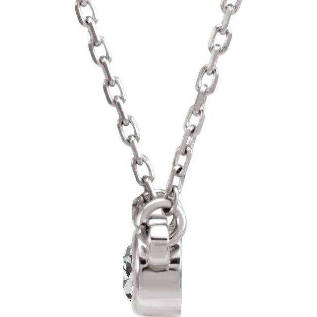 14K White Gold 16 CT Natural Diamond Solitaire 18 Necklace TreasureFineJewelers Necklaces