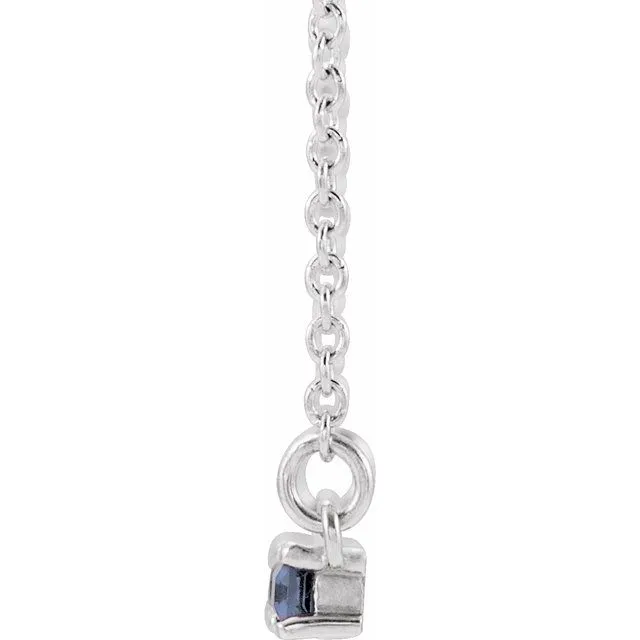 14K White Tanzanite 15 CTW Diamond Bar 1618 Necklace TreasureFineJewelers Necklaces