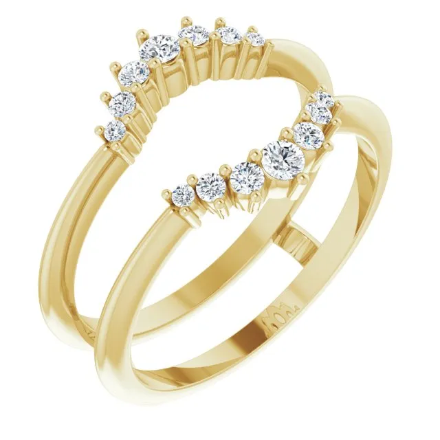 14K Yellow 14 CTW Natural Diamond Ring Guard TreasureFineJeweler Rings