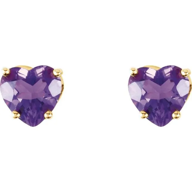 14K Yellow Gold Natural Amethyst Earrings TreasureFineJewelers Earrings