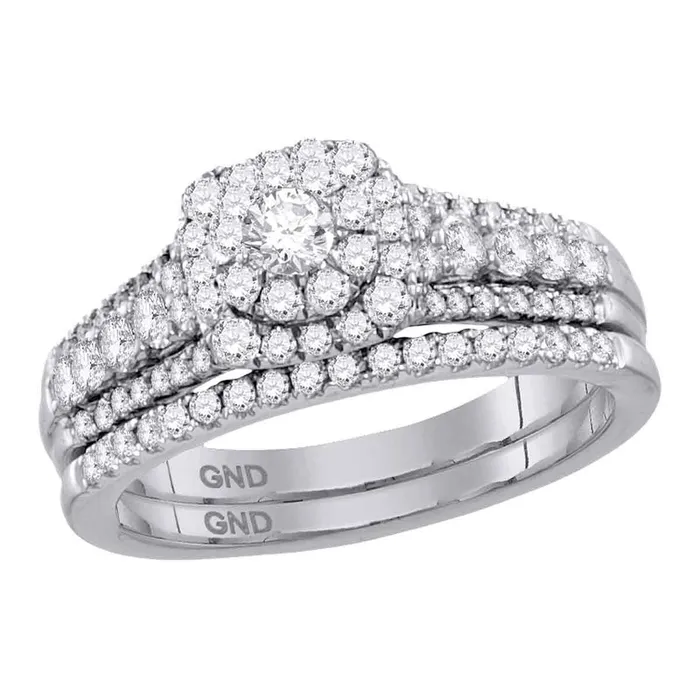 14kt white gold womens round diamond bridal wedding engagement ring band set 100 cttw113707 North Arrow Shop Rings