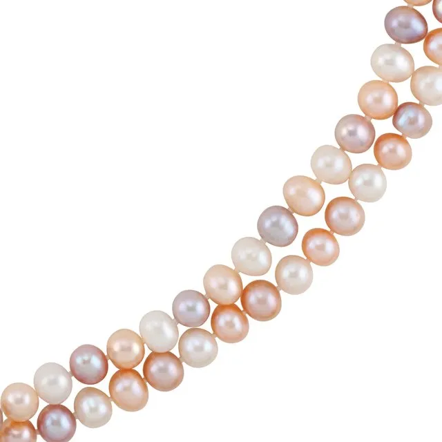 89 mm MultiColor Cultured Freshwater Pearl 72 Rope Necklace TreasureFineJewelers Necklaces