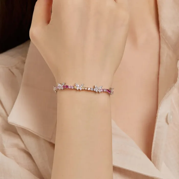 Bracelets Trendolla Jewelry Butterfly Rainbow Tennis Bracelet