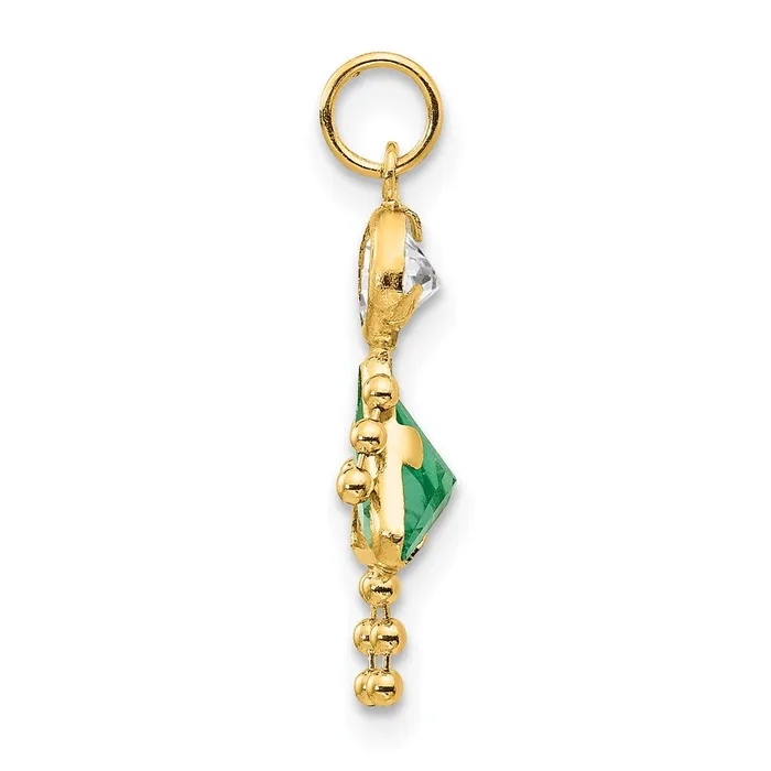 Charm Necklaces TreasureFineJewelers 14k Yellow Gold August Girl Birthstone Charm