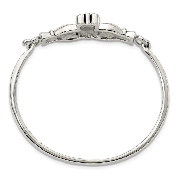 Chisel Stainless Steel Antiqued and Polished Claddagh Bangle TreasureFineJewelers Bracelets