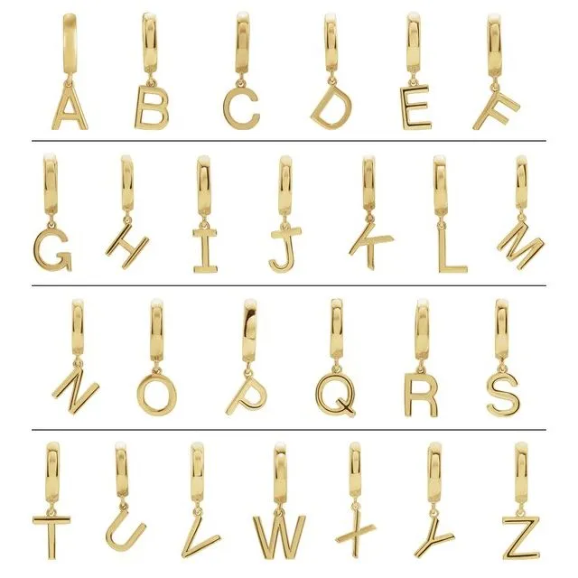 Earrings 14K Rose Gold Initial C Hinged Huggie Earring TreasureFineJewelers