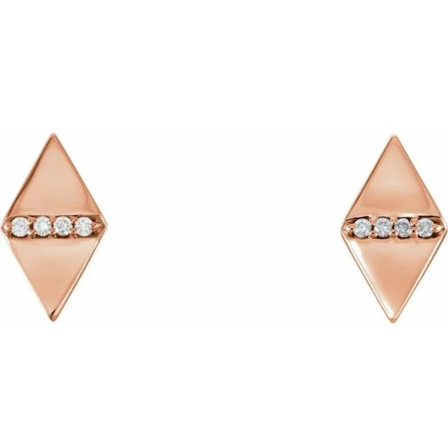 Earrings TreasureFineJewelers 14K Rose Gold 025 CTW Natural Diamond Geometric Earrings