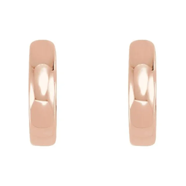 Earrings TreasureFineJewelers 14K Rose Gold 115 mm Hinged Huggie Hoop Earrings