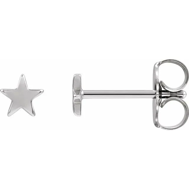 Earrings TreasureFineJewelers Sterling Silver 4 mm Star Friction Post Back Earrings Earrings TreasureFineJewelers Sterling Silver 4 mm Star Friction Post Back Earrings