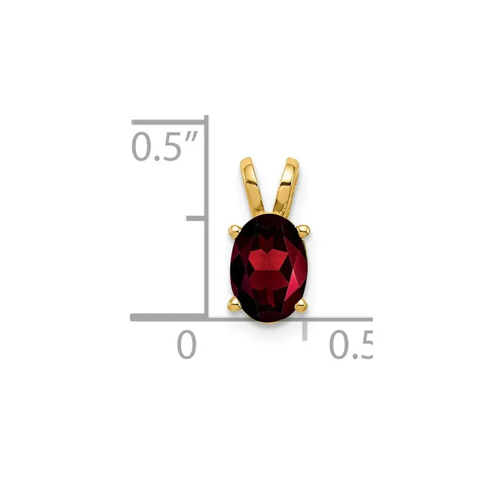 Necklaces TreasureFineJewelers 14k Yellow Gold 7x5mm Oval Garnet pendant