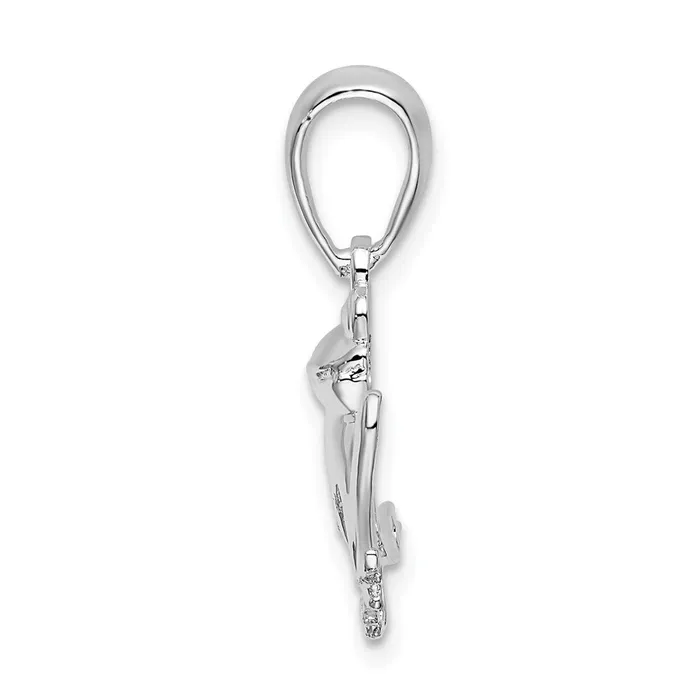 Necklaces TreasureFineJewelers Sterling Silver PolishedTextured Sitting Frog Pendant