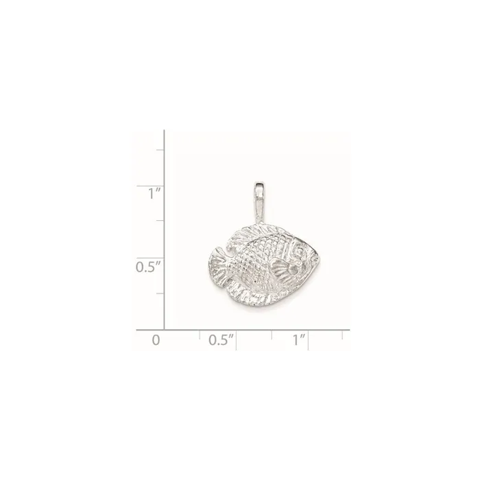 Necklaces TreasureFineJewelers Sterling Silver Polished Tropical Fish Pendant