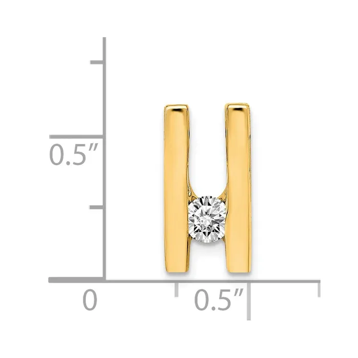 PreStyled Sets TreasureFineJewelers 14k Yellow Gold AAA 41mm Diamond Slide