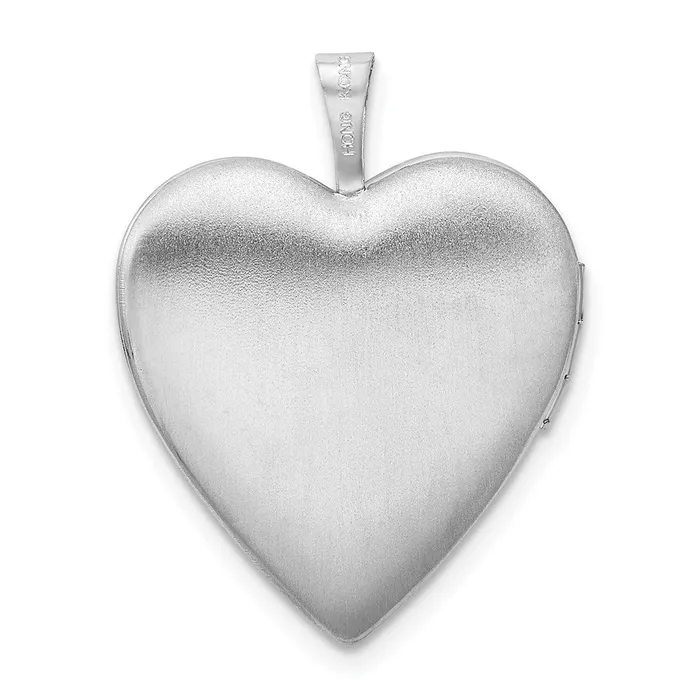 Rings Sterling Silver Rhodiumplated Satin Polished Paw Prints Heart Locket TreasureFineJewelers