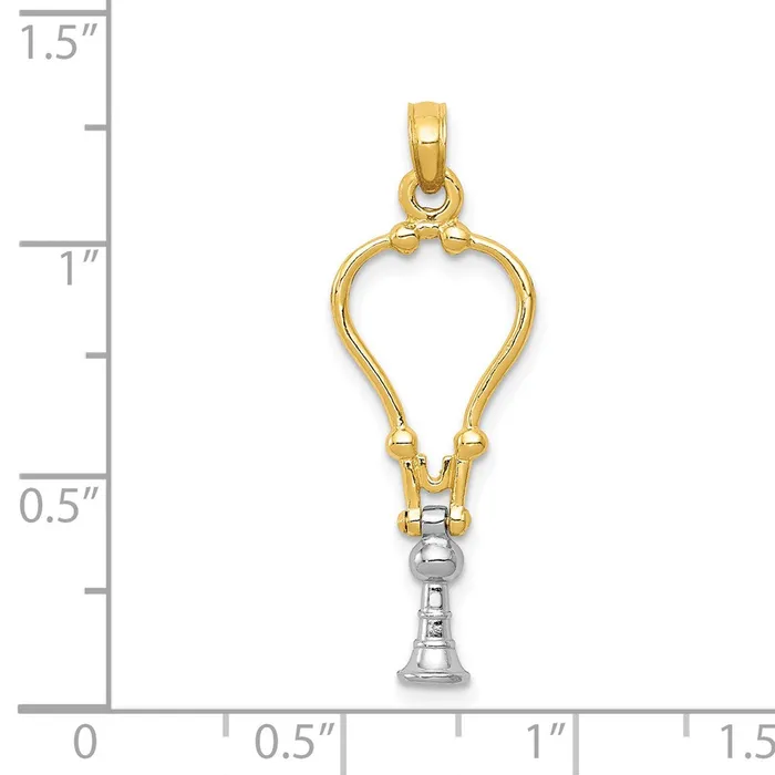 Rings TreasureFineJewelers 14k TwoTone 3D Stethoscope Pendant