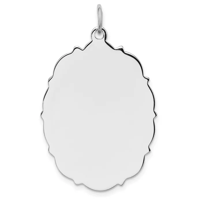 Rings TreasureFineJewelers Sterling Silver Rhplt Engraveable Polished FrontSatin Back Disc Charm