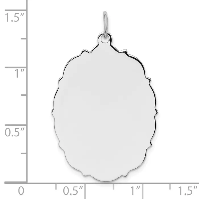 Rings TreasureFineJewelers Sterling Silver Rhplt Engraveable Polished FrontSatin Back Disc Charm