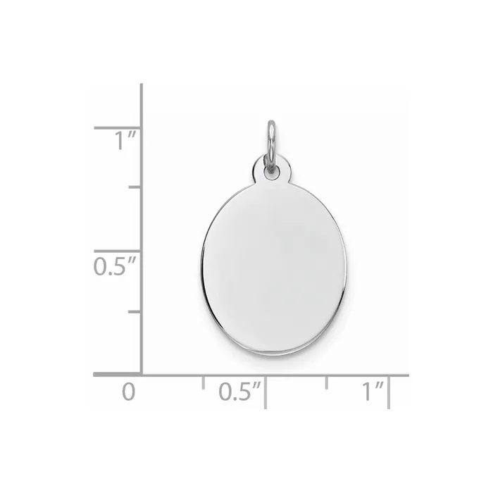 Rings TreasureFineJewelers Sterling Silver Rhodplate Eng Oval Polish FrontSatin Back Disc Charm