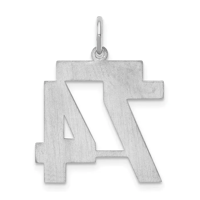Rings TreasureFineJewelers Sterling SilverRhodiumplated Satin Number 74 Charm