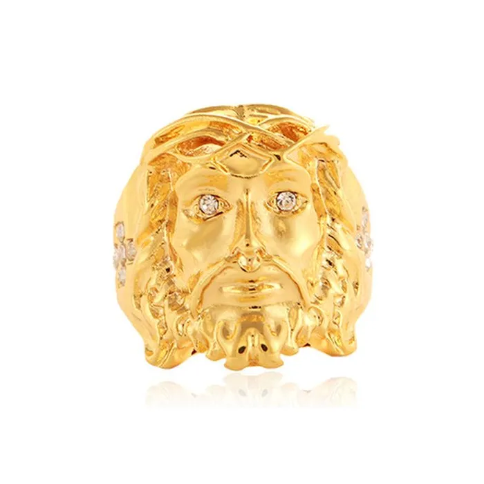 Rings Trendolla Jewelry Trendolla Gold Plated Silver Christian Jesus Cross Ring Band Ring