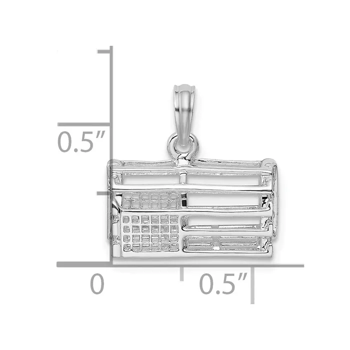 Sterling Silver Polished 3D Empty Lobster Trap Pendant TreasureFineJewelers Necklaces